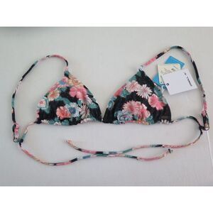 O'Neill Junior Sz S Black Floral Cayo Emilie Reversible Bikini Top $40